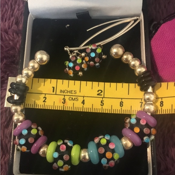 Vintage Sterling Silver Bracelet & Earring Set - Picture 9 of 12